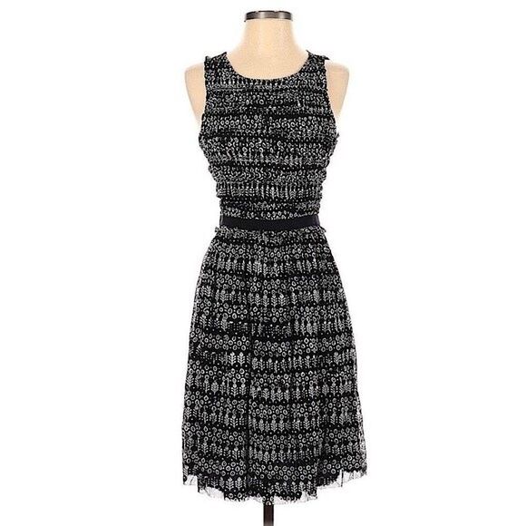 Anthropologie Postmark Black White Floral Dress Small - Picture 10 of 11